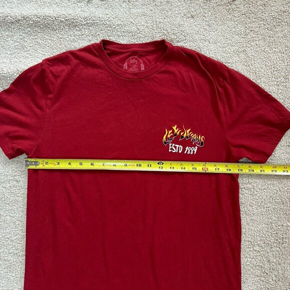 Lee Jeans T-Shirt Men’s Small Graphic Print  Cowboy Skeleton Brick Red Tee - Picture 11 of 13